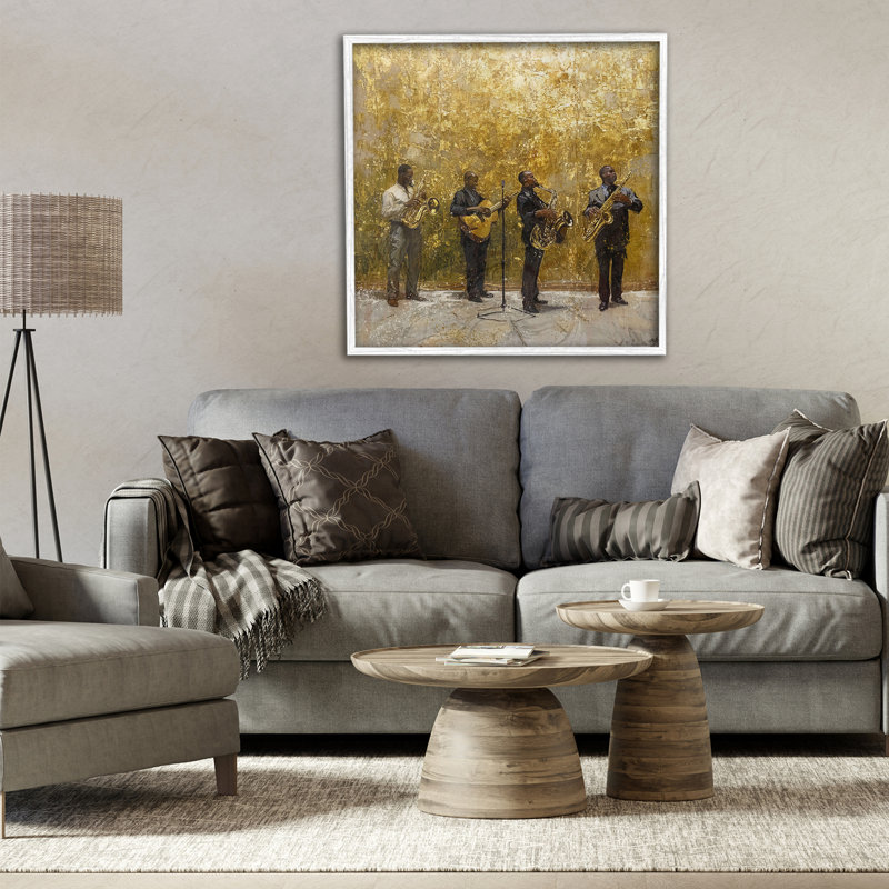 Golden Era Jazz Musisans, giclée encadrée, design par Marta Wiley, H 24 po x l 24 po