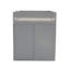 Lit mezzanine en bois gris avec garde-robe, bureau à 2 tiroirs et armoire-5243383