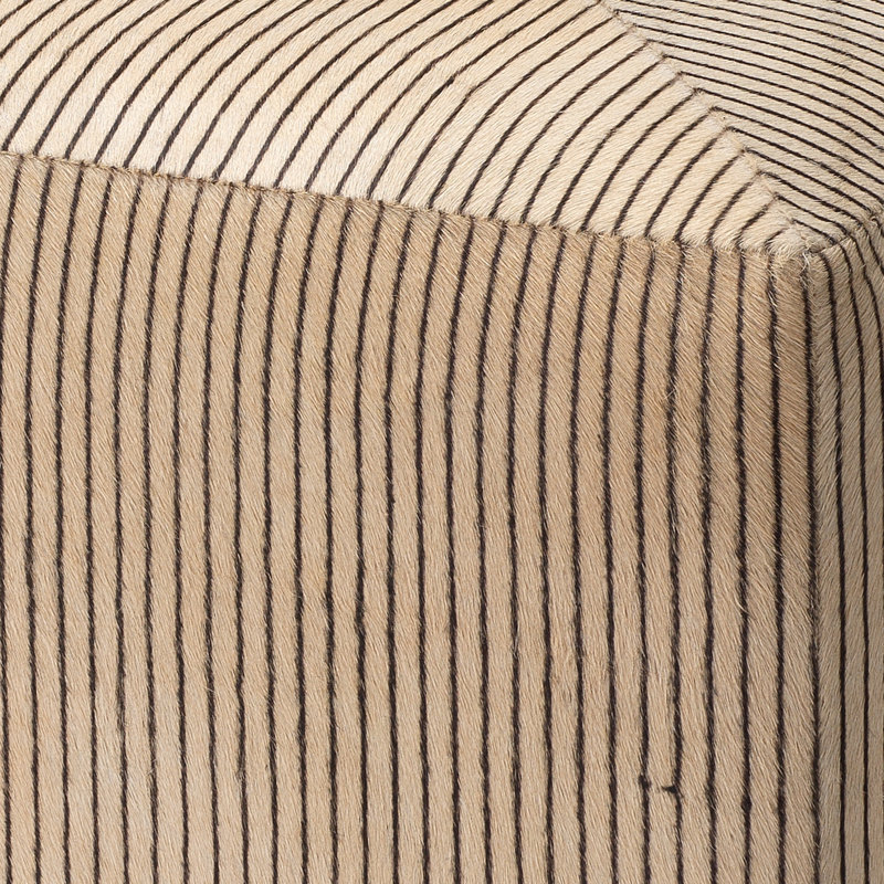 Pinstriped Square Ottoman