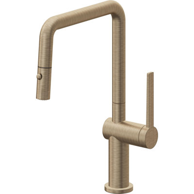 Pull-Down Kitchen Faucet With Button Sprayer - Quad Spout