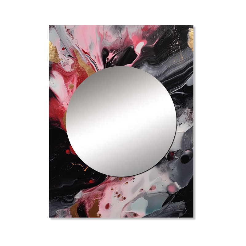 Grand miroir mural Rajpi, marbre rouge et noir Whispers IV, miroir décoratif rouge, 40 po x 30 po