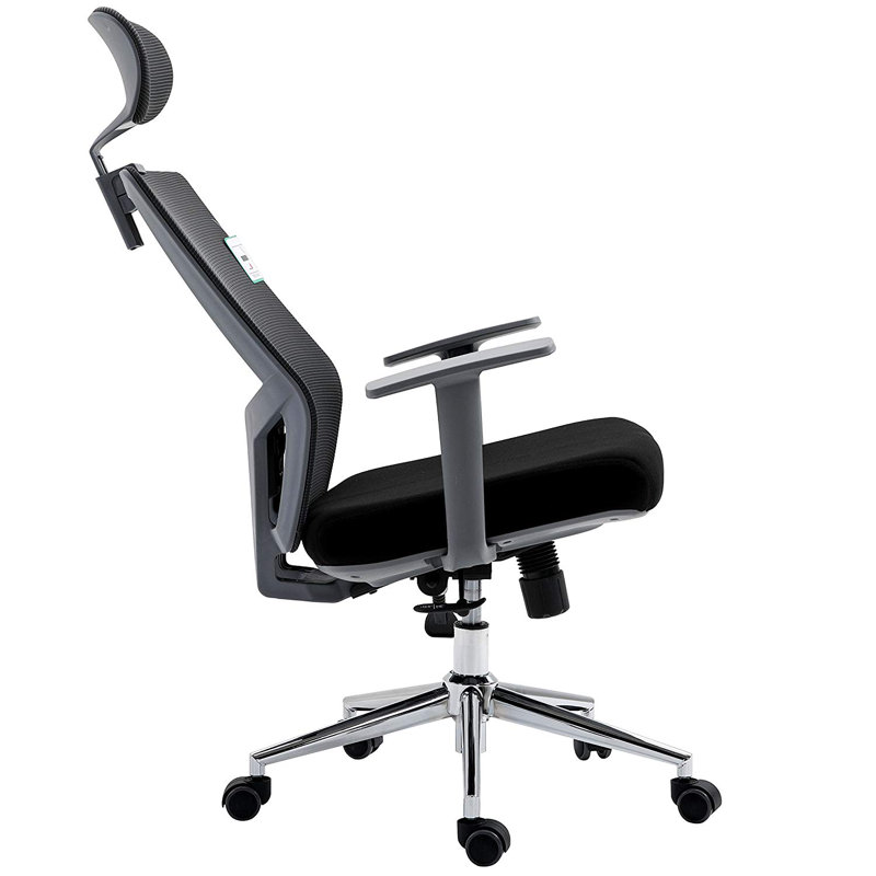 PU Leather Executive Chair with Headrest, Black