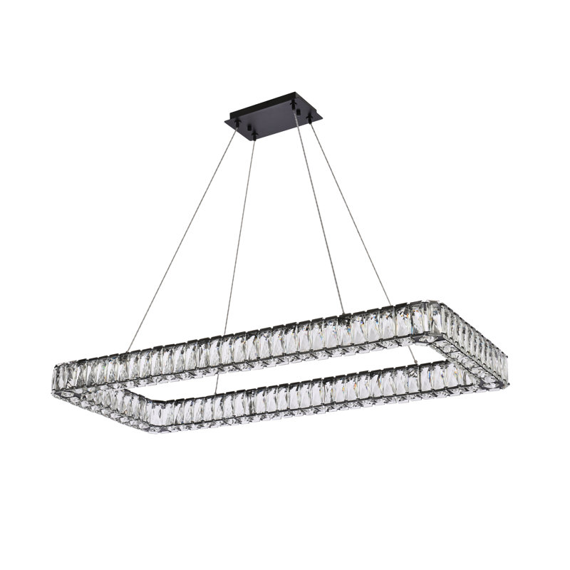 Luminaire suspendu simple rectangulaire à DEL 50 po Maart, H 80 po x l 42 po x P 18 po, Noir