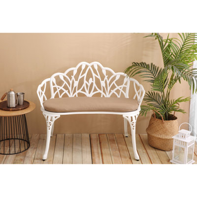 Banc d'extérieur en aluminium avec décoration florale pour jardin et meubles de jardin