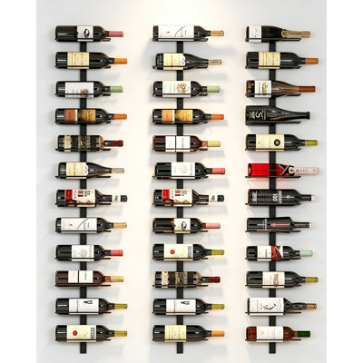 36 Bottle Wall Mount Wine Rack, Metal Modular Wine Holder, For Custom DIY Wall Display, Kitchen Bar Cellar Restaurant Decor