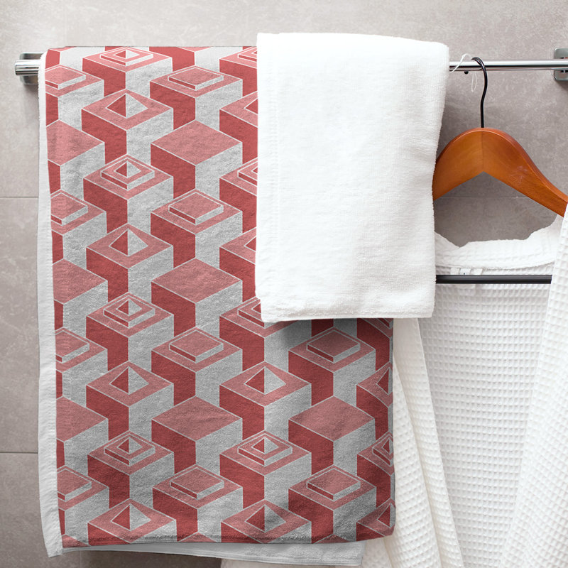 Jordao Bath Towel, Red/Gray
