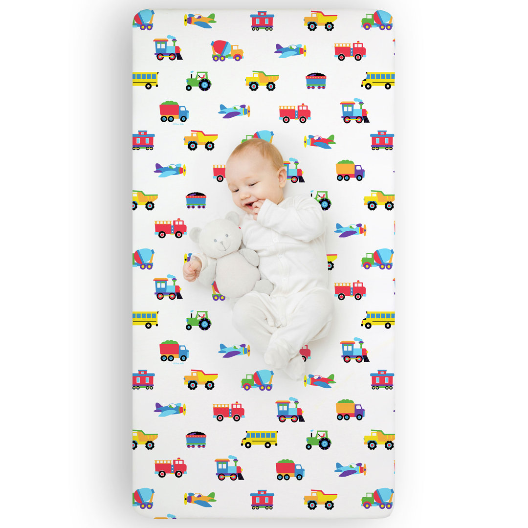 Trains, Planes & Trucks 100% Cotton Fitted Crib Sheet Wildkin
