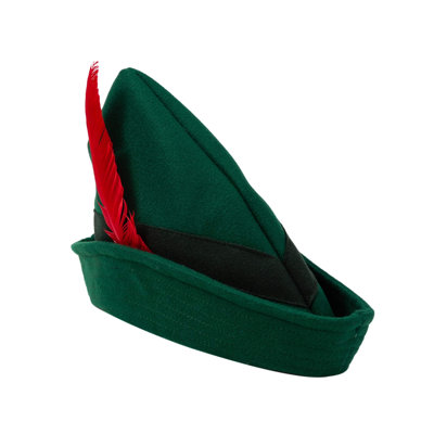 Felt Robin Hood Hats with Feather, Alpine German Hat