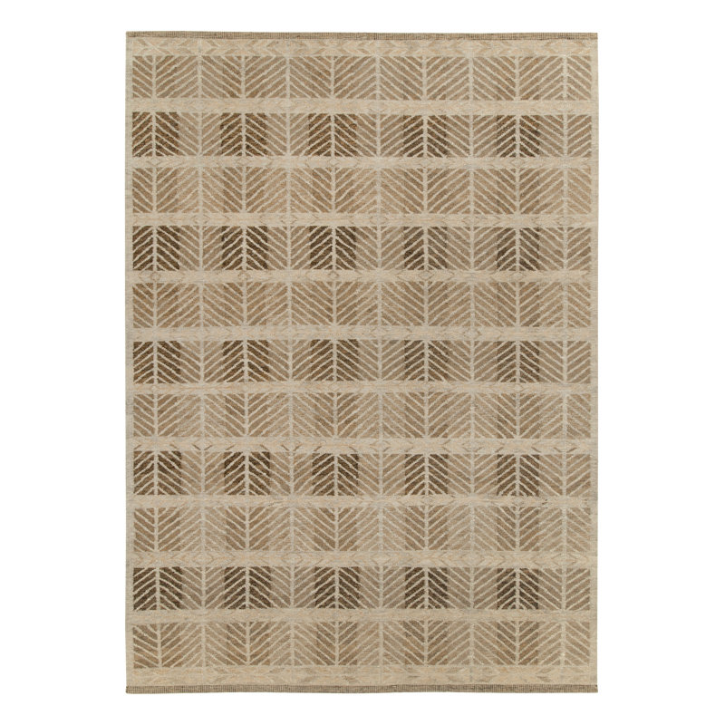 Scandinavian Wool Geometric Area Rug, Rectangle 14' x 20'