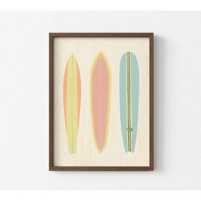 Art mural de planche de surf Kyle Pastel Tone, impression de cadeau de surfeur encadré, affiche de planche de surf tropicale, art mural de chambre de fille surfeur