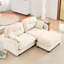 Canapé modulaire en forme de L avec repose-pieds Cloud, tissu en chenille doux, dossier à coussin touffeté, mousse haute densité pour des espaces polyvalents