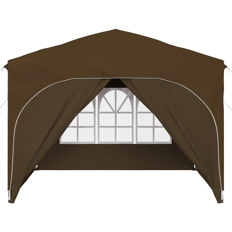 Vidaxl Pop-Up Party Tent 210D Oxford With Silver Coating, 290cm W x 290cm D, Taupe