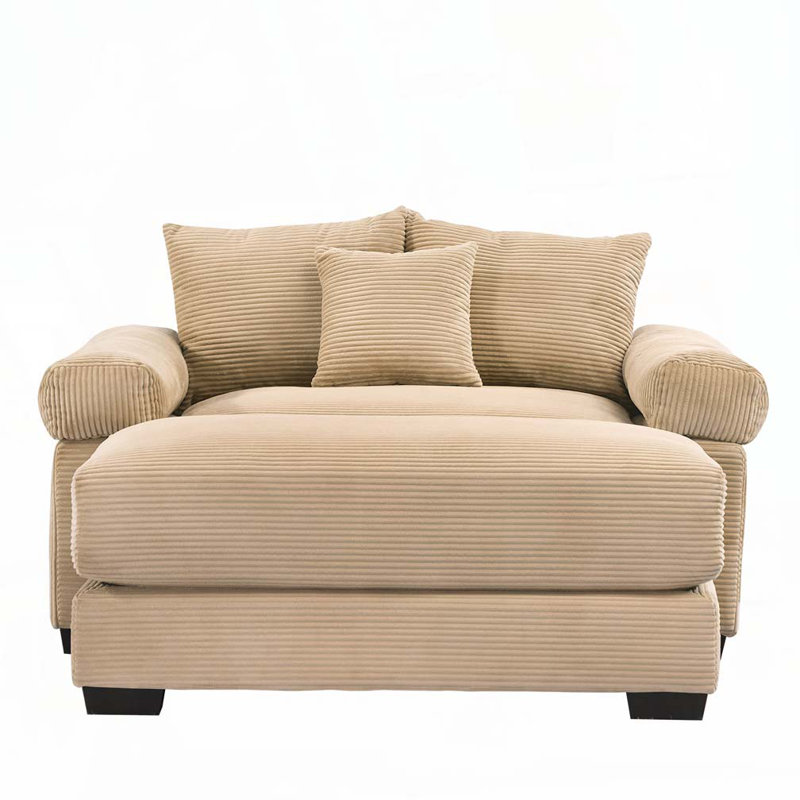 Fauteuil club avec repose-pieds 54,3 po, Chameau