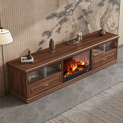 Armoire de rangement simulée avec foyer électronique pour téléviseur