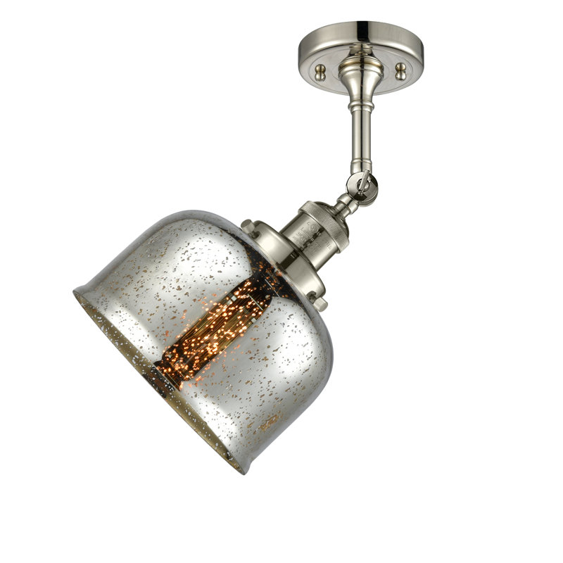 Bell - 1 Light 8" Sconce, Silver Mercury, Polished Nickel, No Bulb Included
