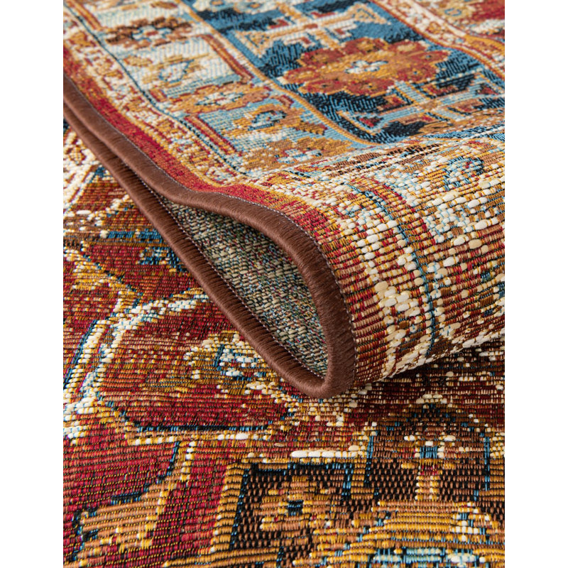 Tapis intérieur / extérieur traditionnel, Rectangle 9 pi x 12 pi - Motif 1