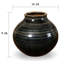 Vase de plancher en porcelaine noire 9,06 po Drumnacole