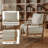 2 Pieces Mid-Century Farmhouse Accent Armchair, with Solid Wood Frame and Cushion Seat and Back-563300061