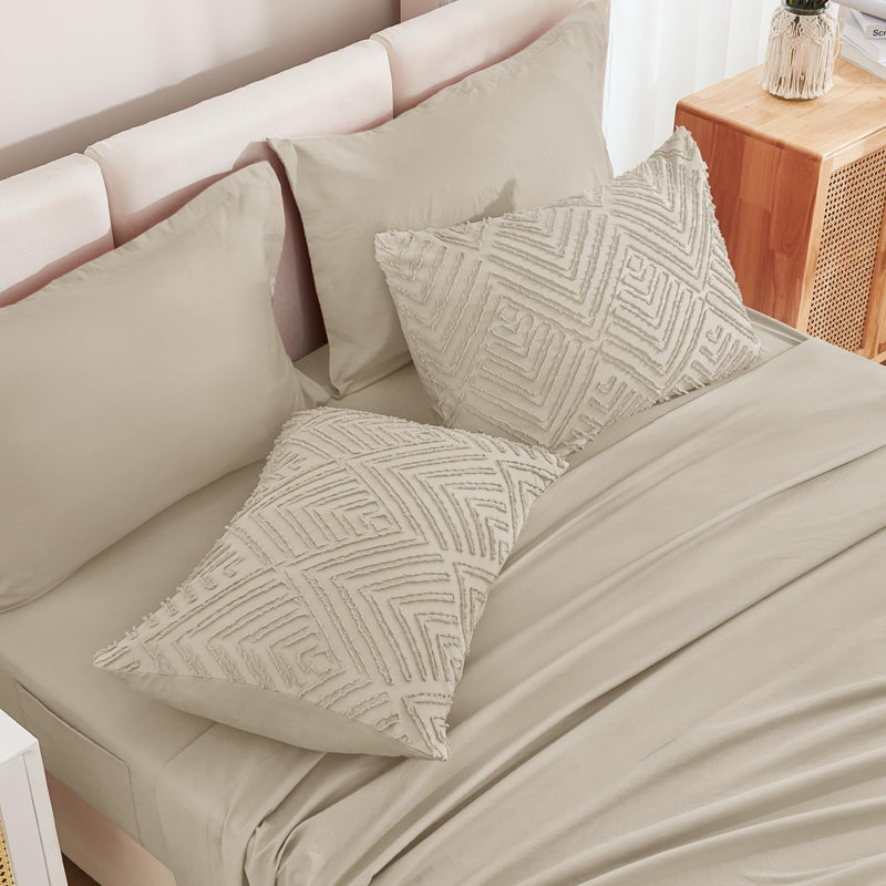 Andency California King Comforter Set Oatmeal - 7 Pieces Bed in a Bag Cal King Bedding Comforter Sets, Tufted Lightweight Fluffy Bed Set with Comforter, Sheets, Pillowcases & Shams