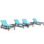 Chaise longue d'extérieur en métal avec table-89153794