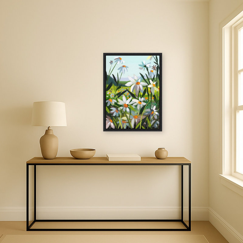 «Daisies 3» par Brook Page, reproduction d'art sur toile encadrée, 18x24, Sylvie Black