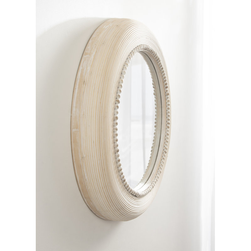 Circle Mirror with Beaded Detail