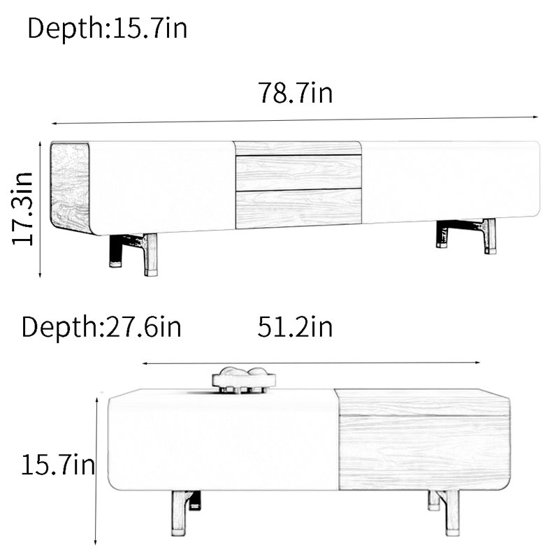 Modern simple TV cabinet coffee table combination