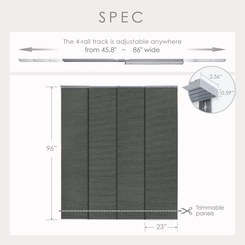 Store Vertical semi-transparent Sharmaine, Obsidienne