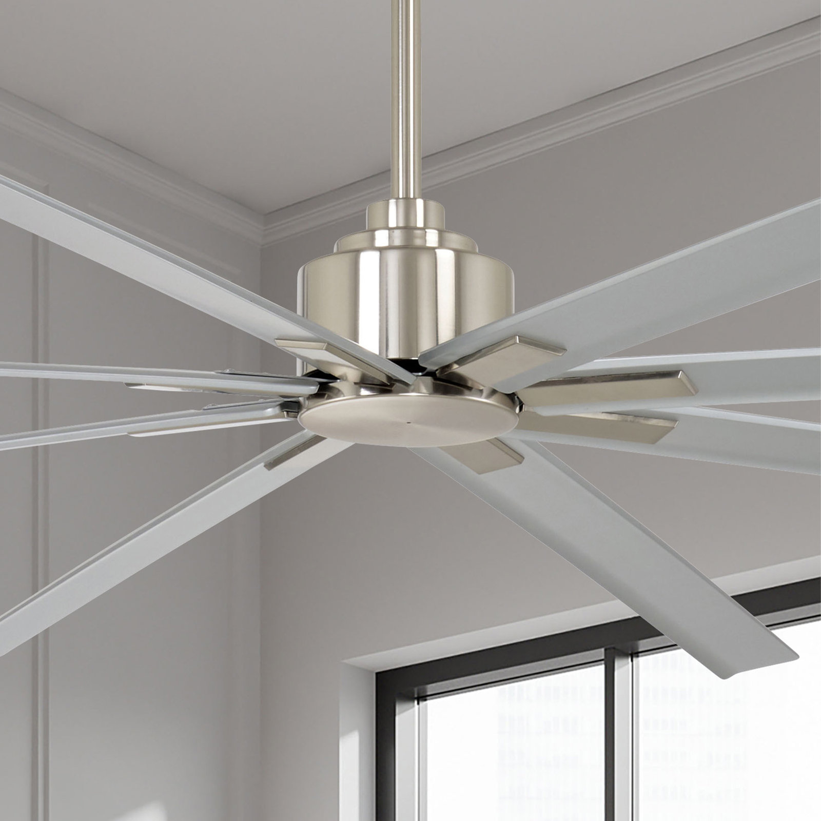 Xtreme Outdoor Smart Ceiling Fan, 65" Wide, Brushed Nickel Wet