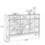 Banc de rangement bleu en bois manufacturé-1173320644