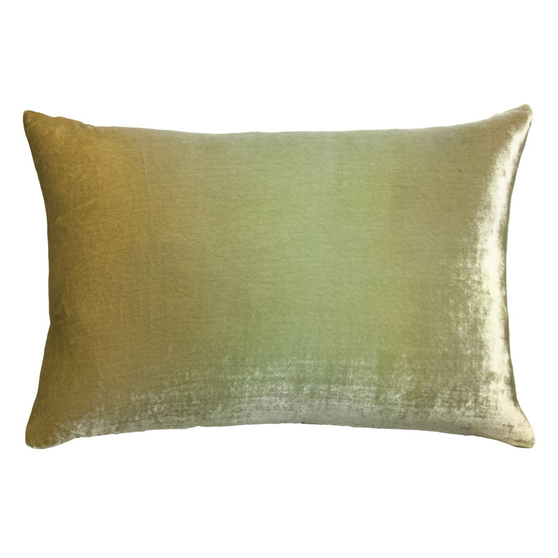 Square Velvet Pillow Cover & Insert, Rectangle 14"H x 20"W, Scallion