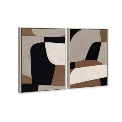 All The Way Set Abstract Canvas Print by Oliver Gal, Black Frame, 10 x 15