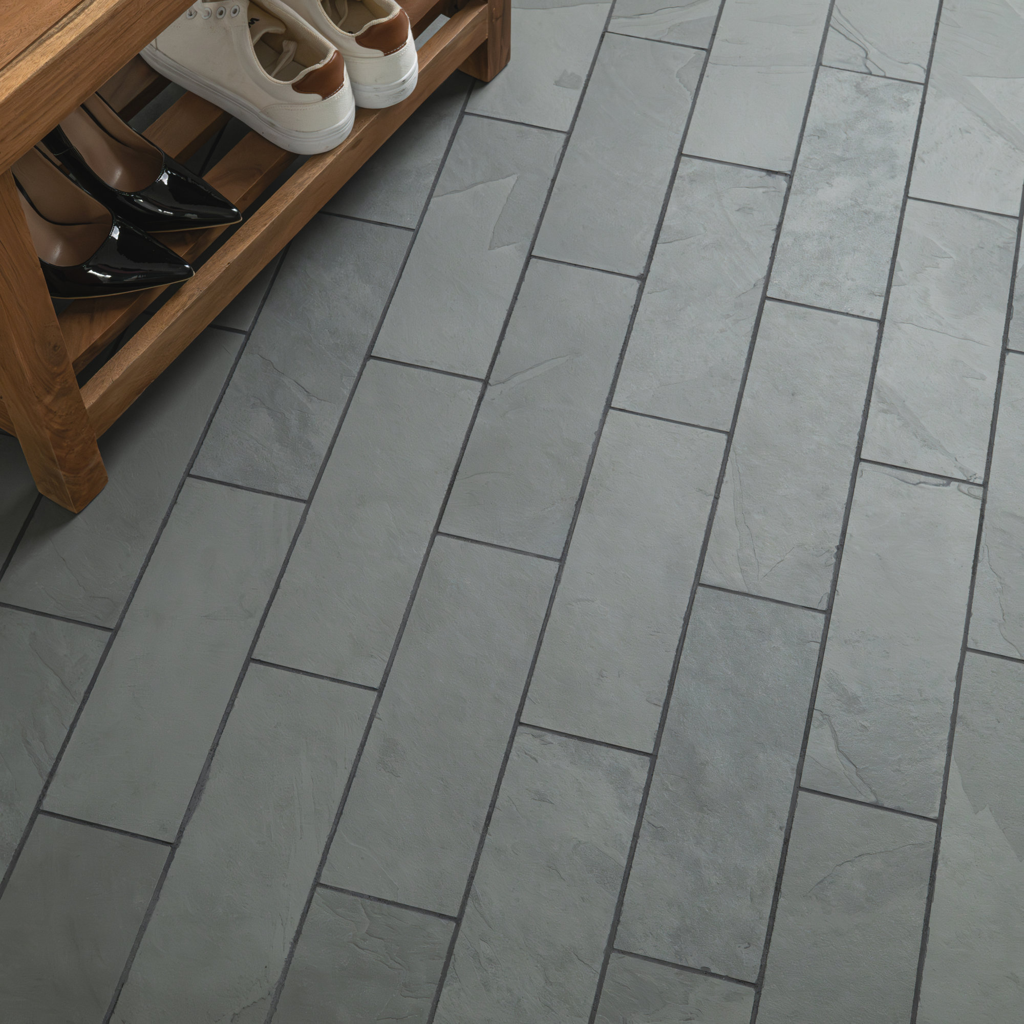 Camden 4 in. x 12 in. Gauged Slate Subway Floor and Wall Tile, Mist