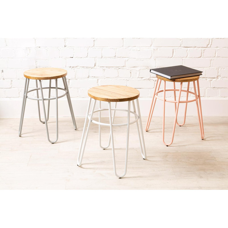 Sturminster Metal Accent Stool, White