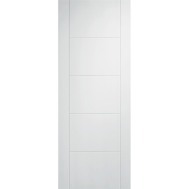 Vancouver 5P Primed White Internal Fire Door, 198.1cm H x 68.6cm W x 4.4cm D
