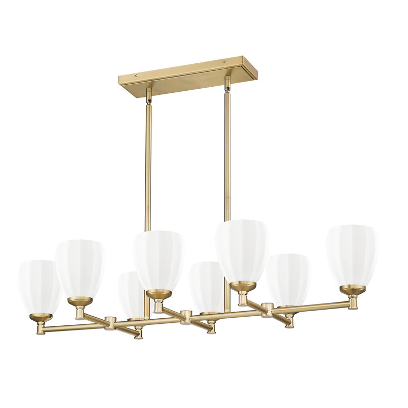 Matheny 8 Light Linear Chandelier, Gold