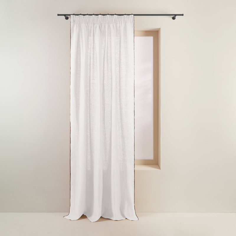 Carlina Semi Sheer Curtain Panel Pair, Width 350 x Drop 280cm, White