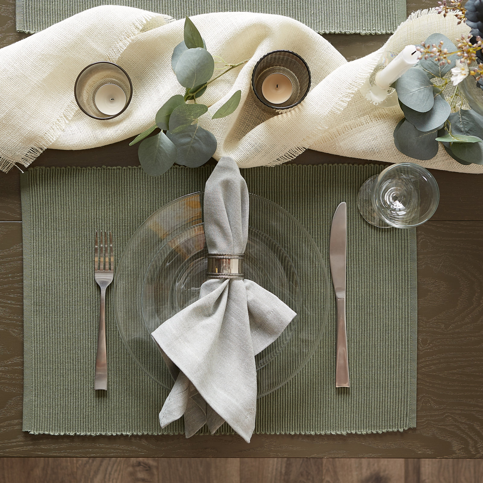 Pumpkin Spice 6 Piece Cotton Placemat Set, Artichoke