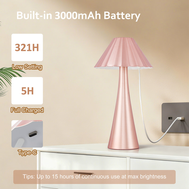 Nelie 10.5" Hardware Led Table Lamp, Pink