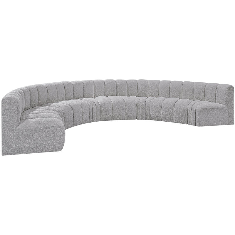 Canapé et chaise rembourrés Hormachea, Tissu gris bouclé
