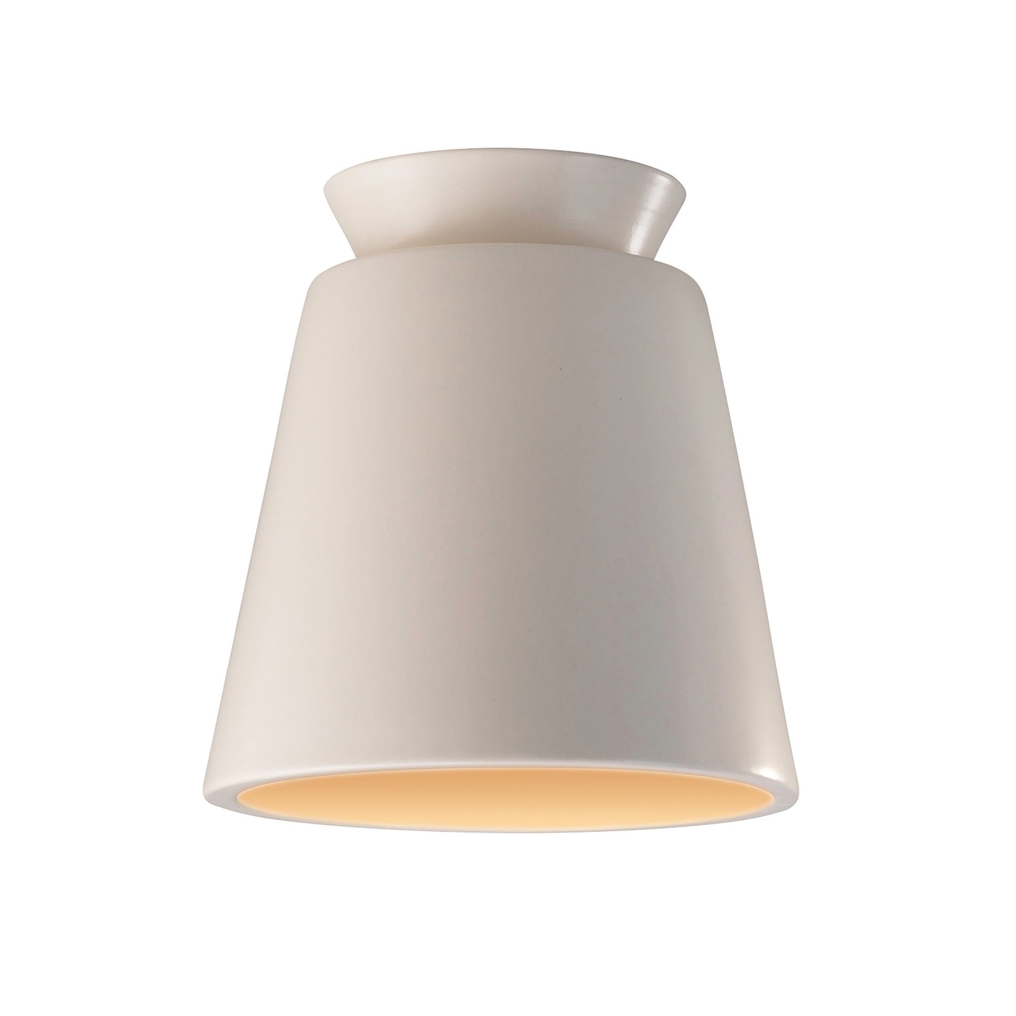 Logan Radiance - Trapezoid Ceramic Flush-Mount, LED (Integrated), Matte White/Champagne Gold