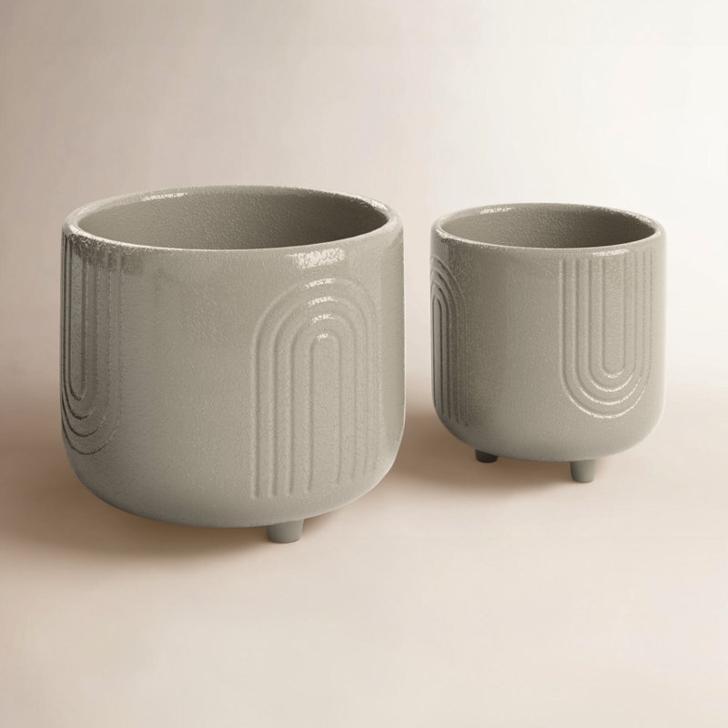Martha Handmade Ceramic Pot Planter, Olive Green