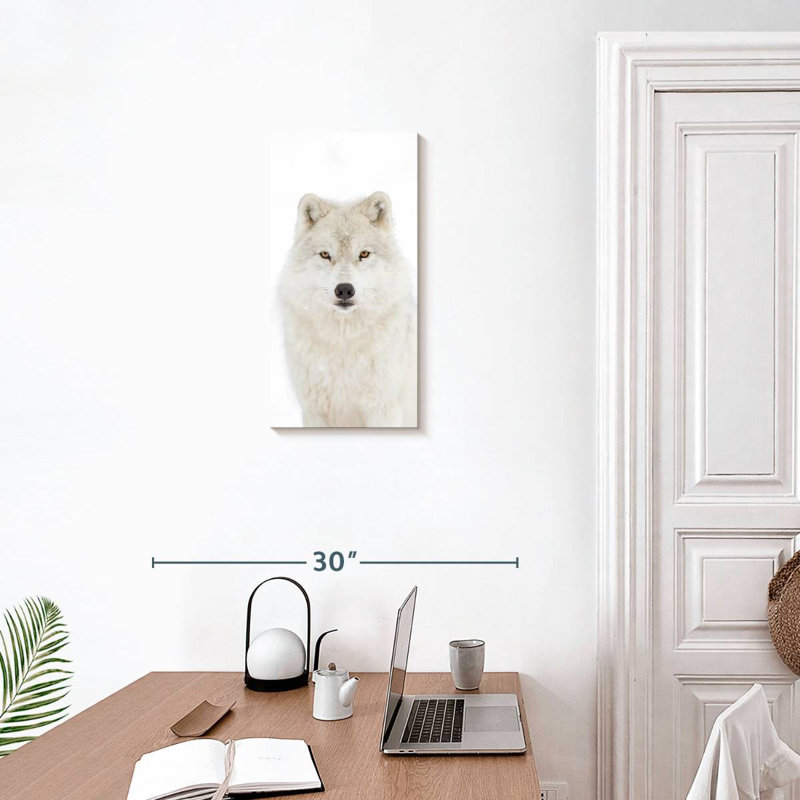 Snow White Arctic Wolf, 24" H x 12" W