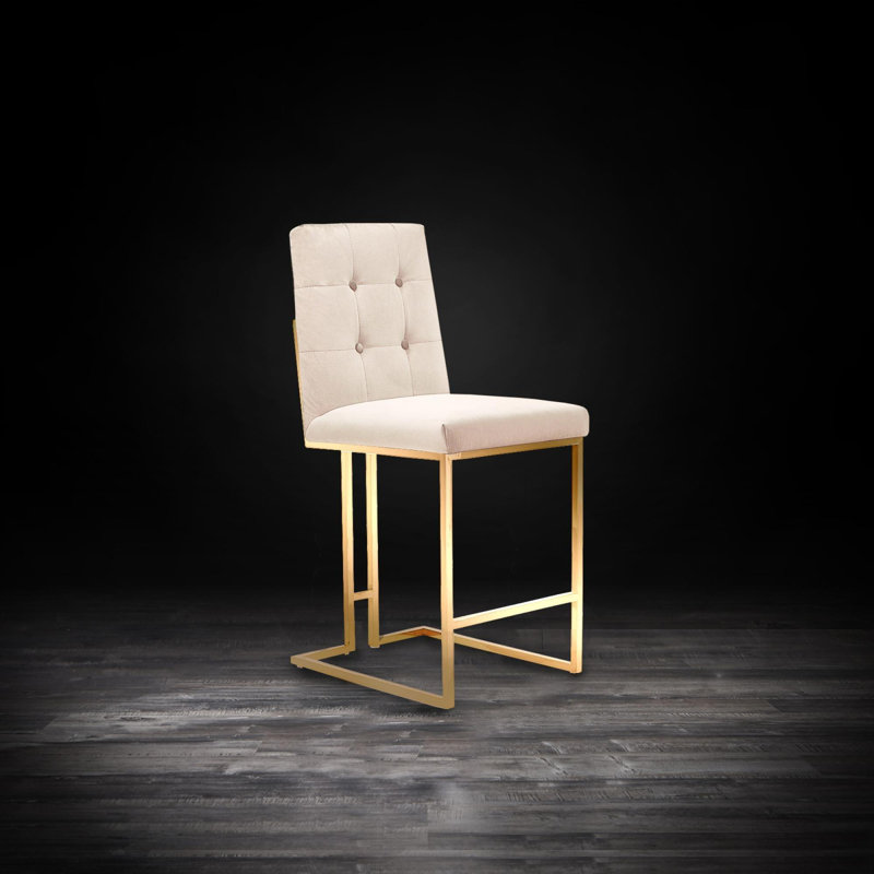 Tabouret de bar et de comptoir Cameron, Beige, Tabouret de comptoir (siège d'une hauteur de 27 p