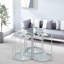 Table de bout en verre à 2 niveaux avec acier inoxydable argenté et capacité de rangement supplémentaire, fonctionnalité, espace, durabilité - plus d'articles de mobilier, facile à nettoyer rapidement, installation facile