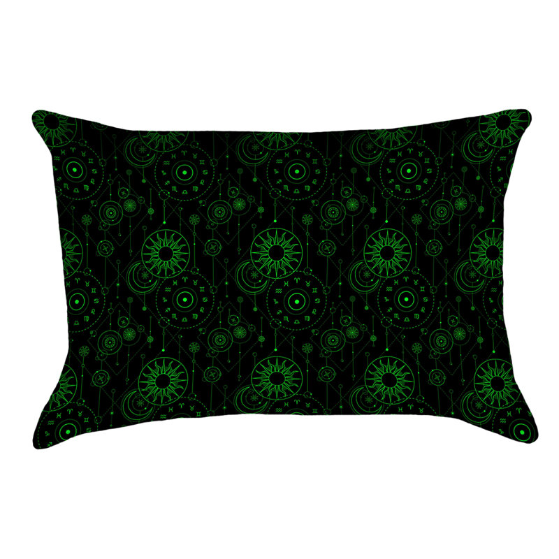 Housse de coussin Katelyn Elizabeth, Sergé de coton, Noir / Vert