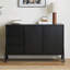 Buffet rétro en bois massif noir