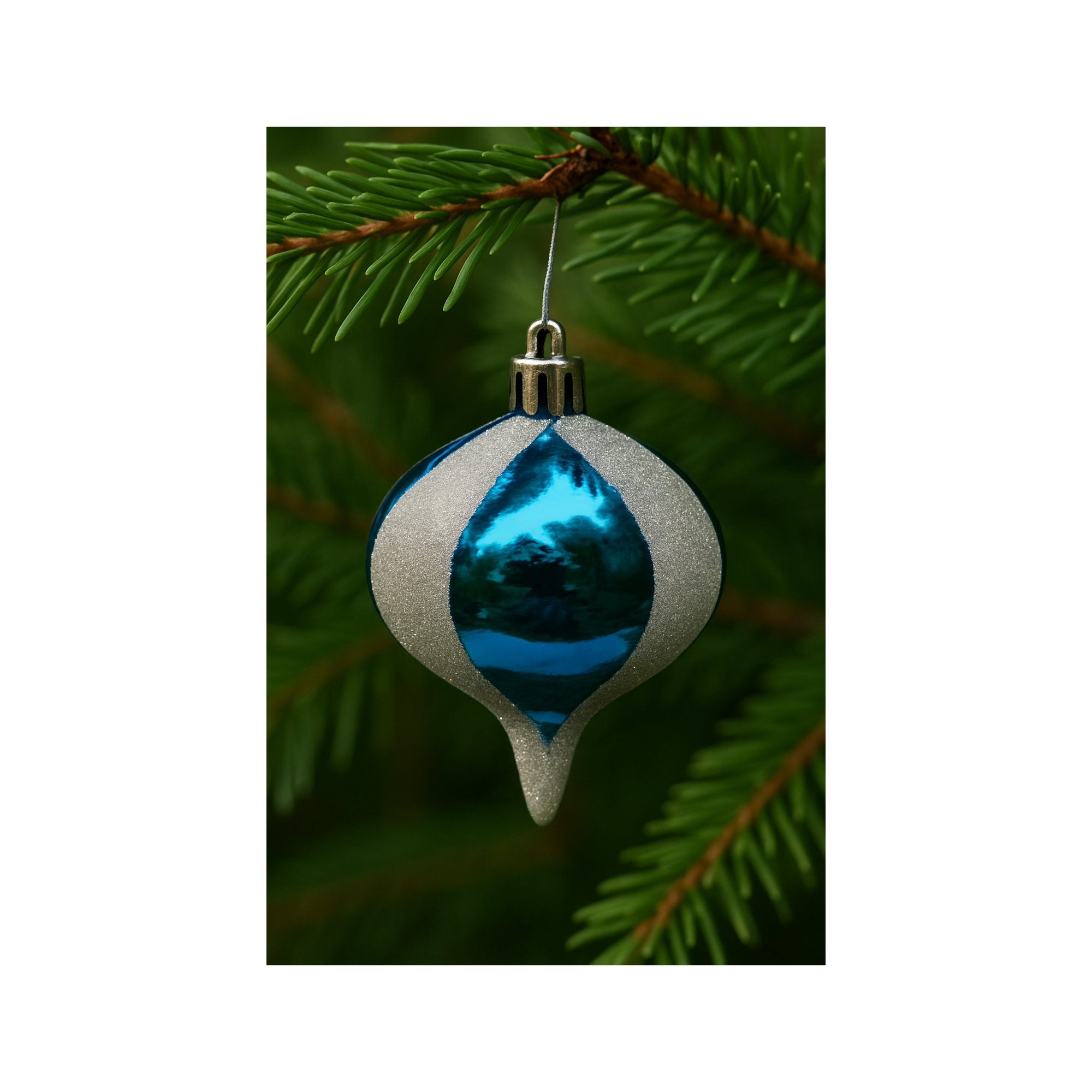 36 Piece Solid Ball Ornament Set, Aqua