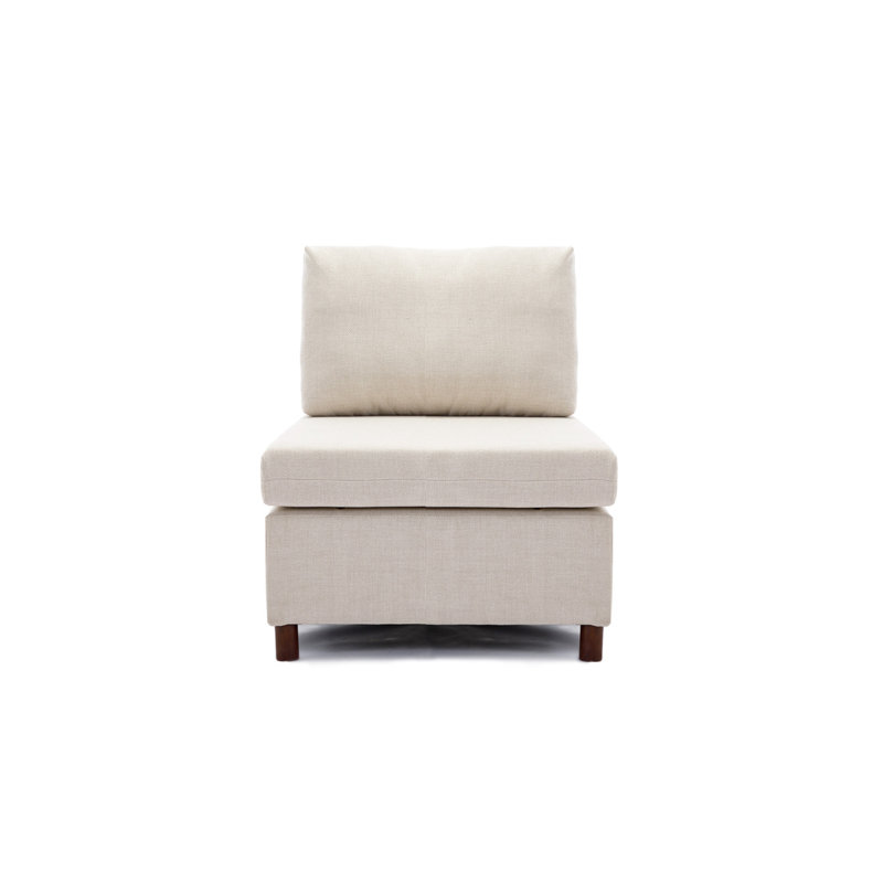 Fauteuil d'appoint sans accoudoirs Modern, Crème, crème