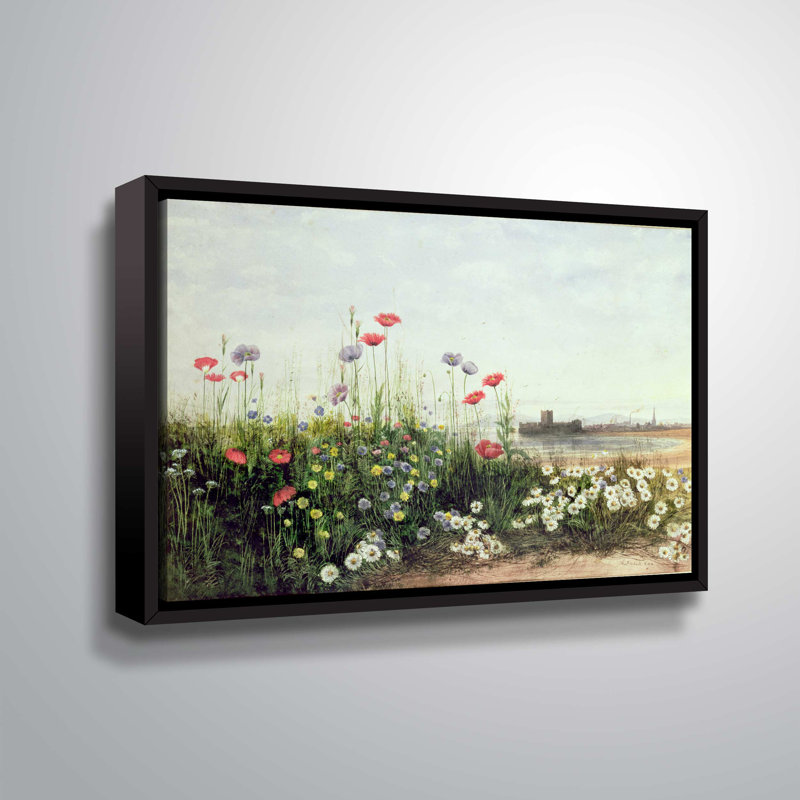 « bank of fleurs summer », reproduction sur toile, H 24 po x l 36 po x P 2 po, Cadre flottant
